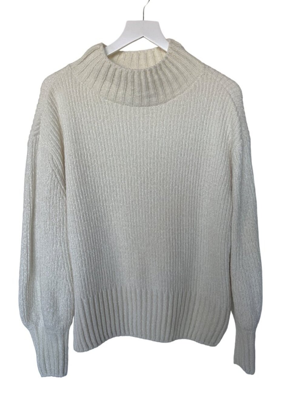 Cynthia Rowley Ivory Oversized Mock Neck Sweater